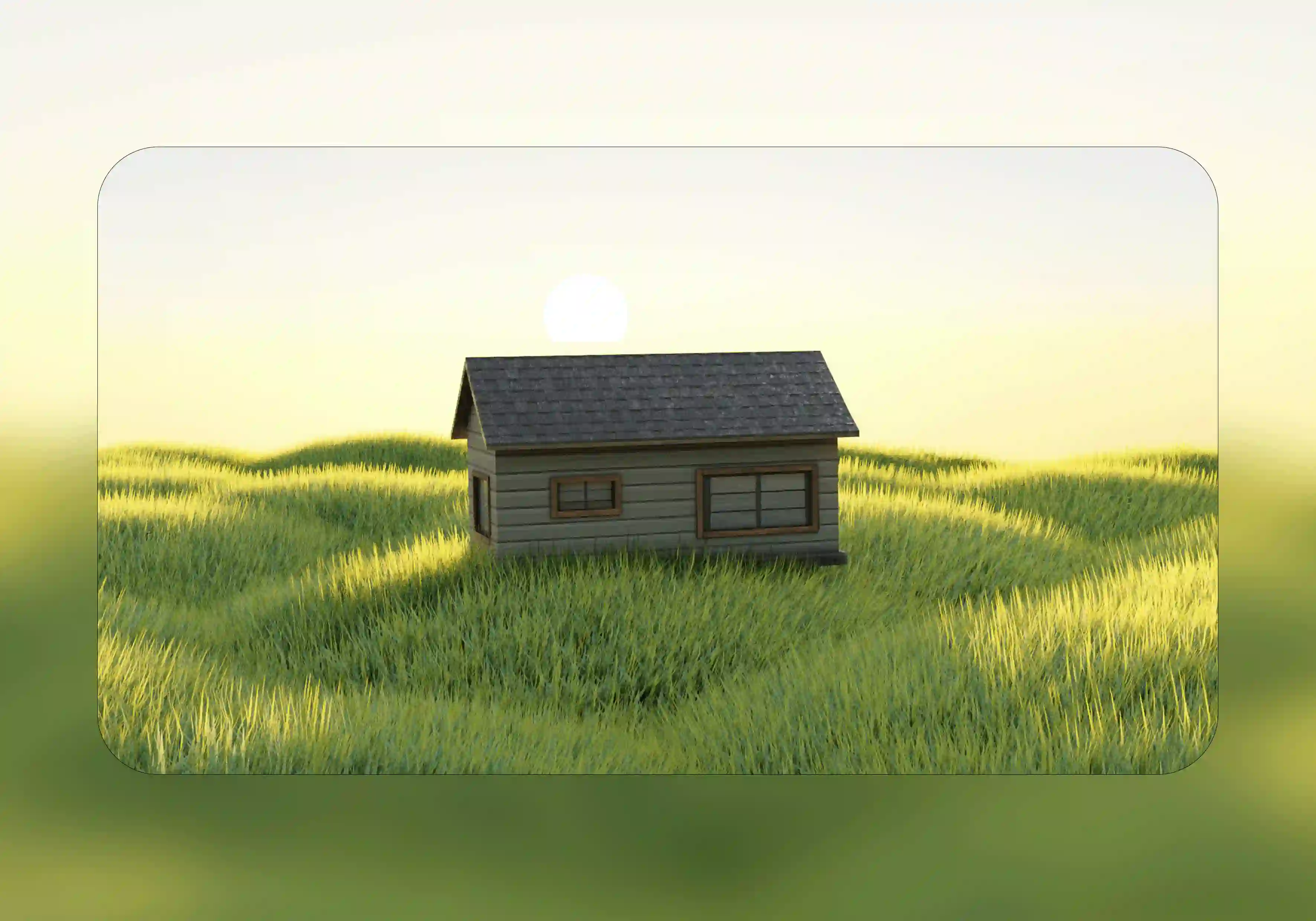 House on Grassland 3D Model